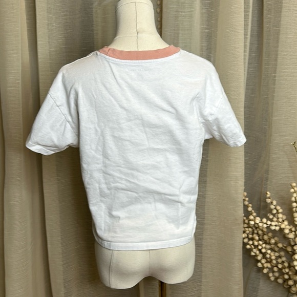 American Eagle White Be Kind Cropped Tee Sz Small - Picture 3 of 7